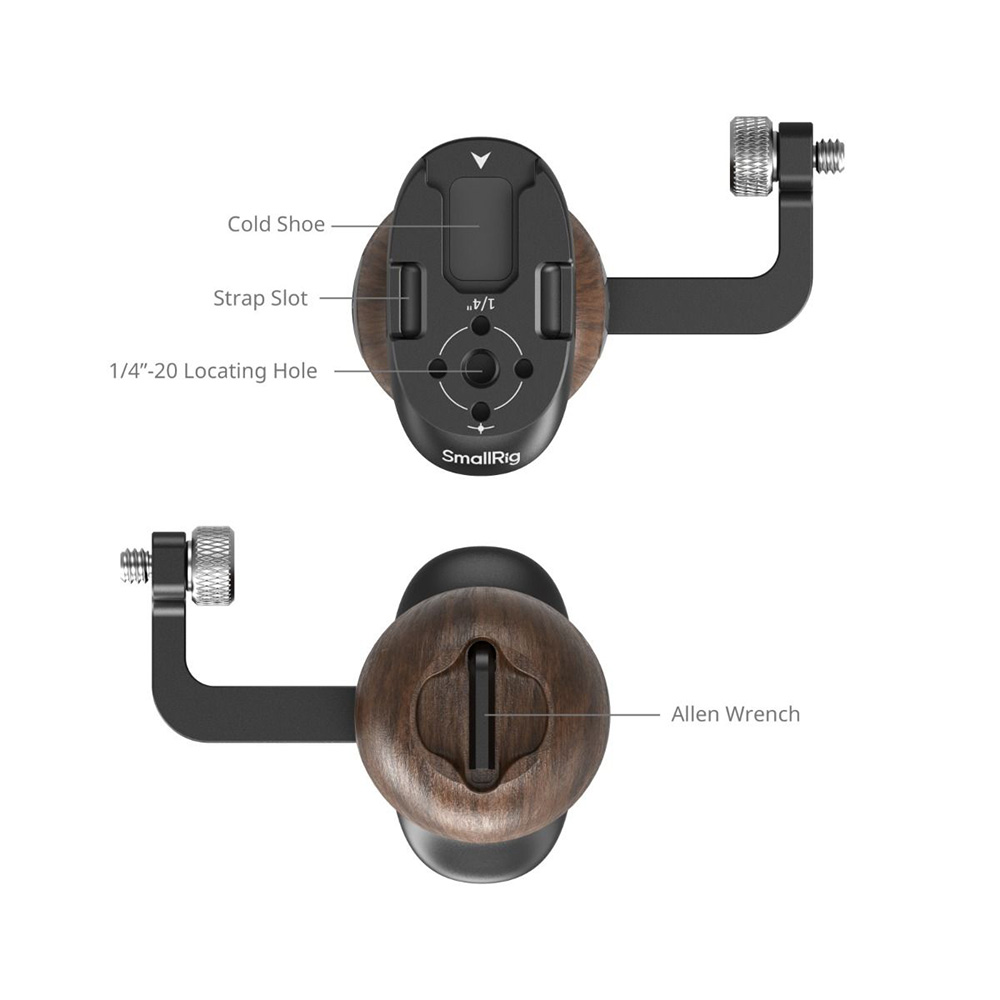 Smallrig 5237 木頭側手柄 雙1/4螺絲 螺紋 側手把 左右手通用 握把 公司貨:圖片 5