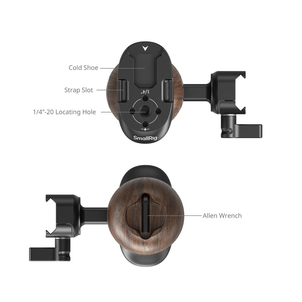 Smallrig 5239 木頭側手柄 滑槽 NATO 快拆 側手把 左右手通用 握把 公司貨:圖片 5