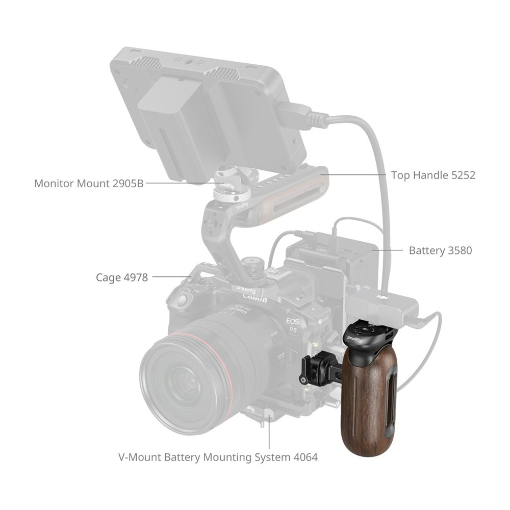 Smallrig 5239 木頭側手柄 滑槽 NATO 快拆 側手把 左右手通用 握把 公司貨:圖片 7