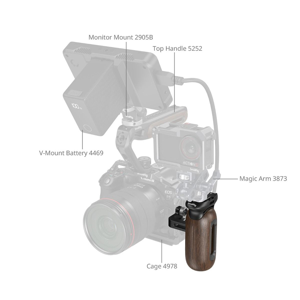 Smallrig 5237 木頭側手柄 雙1/4螺絲 螺紋 側手把 左右手通用 握把 公司貨:圖片 9