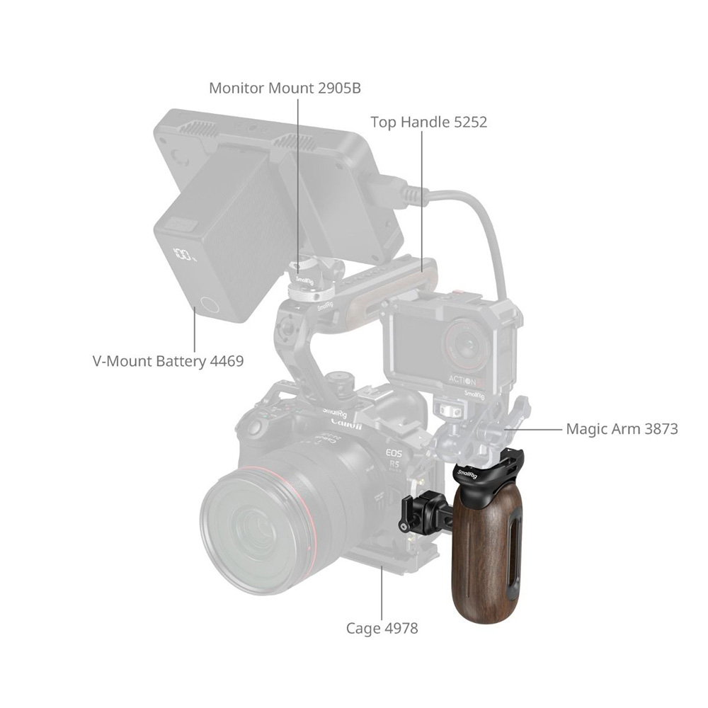 Smallrig 5239 木頭側手柄 滑槽 NATO 快拆 側手把 左右手通用 握把 公司貨:圖片 9