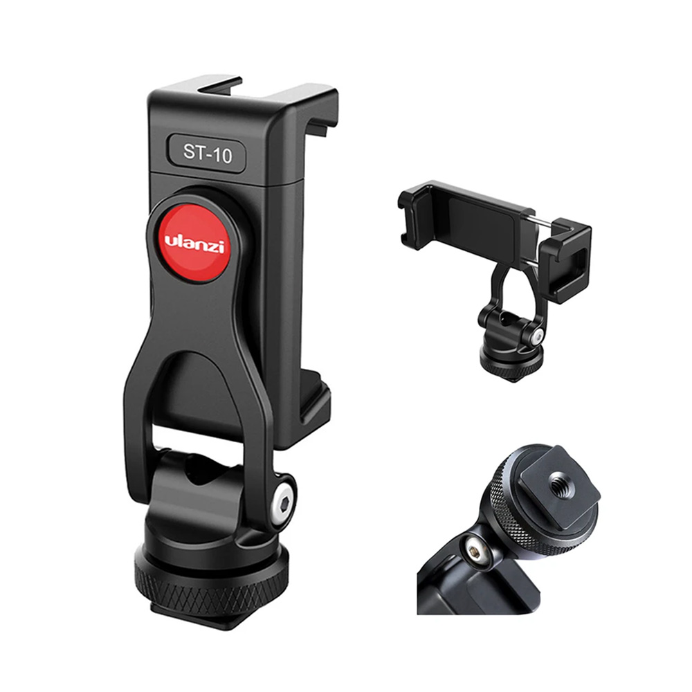 Ulanzi ST-10 金屬款熱靴手機夾 可調角度 旋轉手機夾 冷靴 夾距56-80mm 公司貨:圖片 2