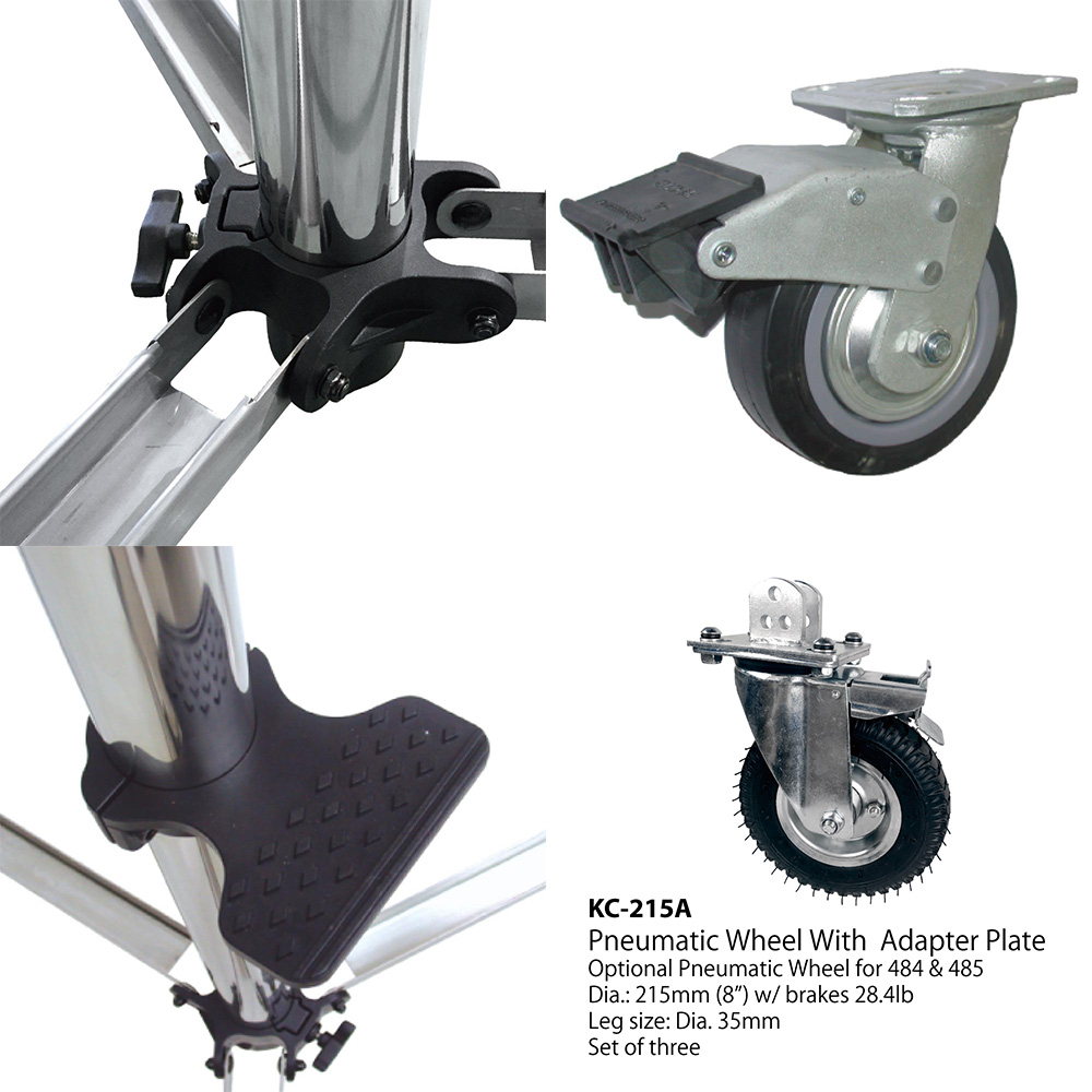 KUPO 484-5M 重型二節手搖腳架 5.06M 載重50kg 可調式斜坡腳 帶腳輪 公司貨:圖片 6