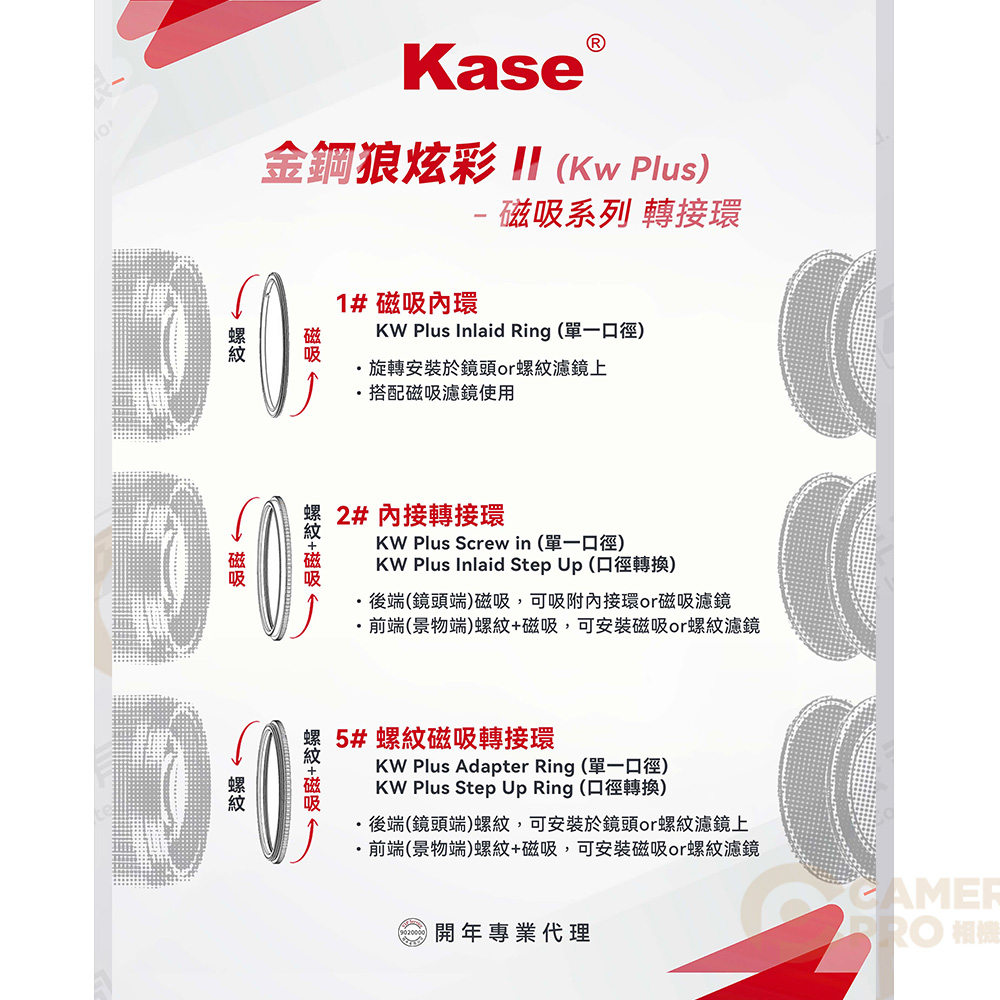 Kase 卡色 Kw Plus Inlaid Ring 40.5 - 82mm 磁吸內環 金鋼狼炫彩II 轉接環 公司貨:圖片 3