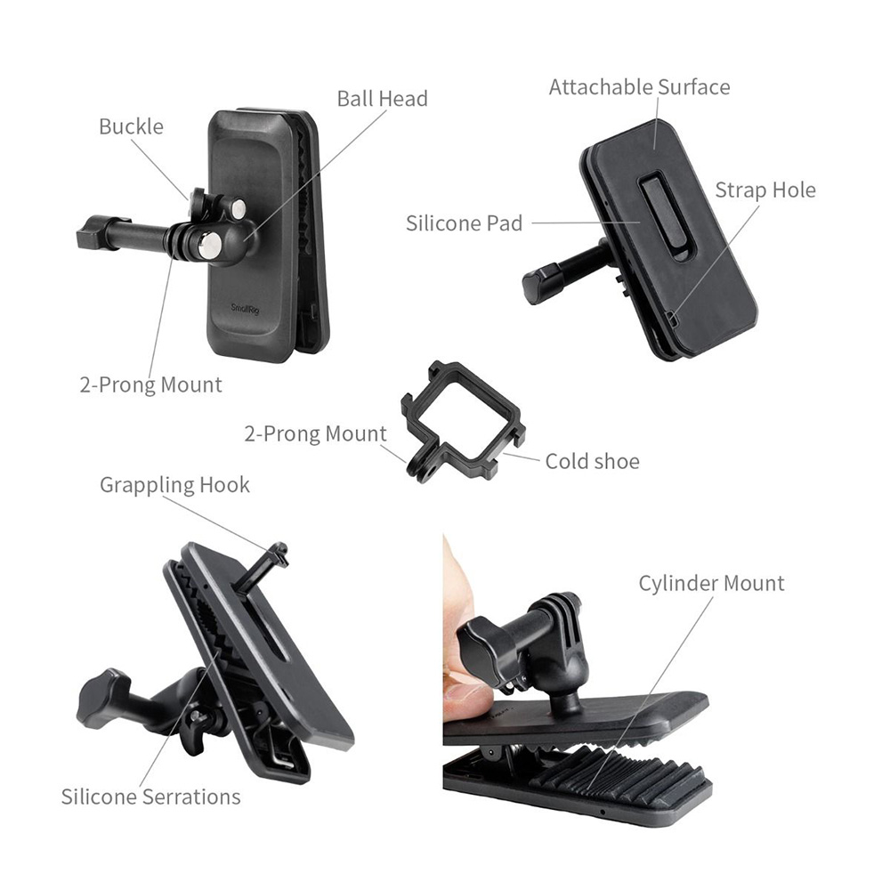 SmallRig 6052 多功能磁吸背包夾 螳螂掛鉤 適用 DJI Pocket 3 / 4 公司貨:圖片 4