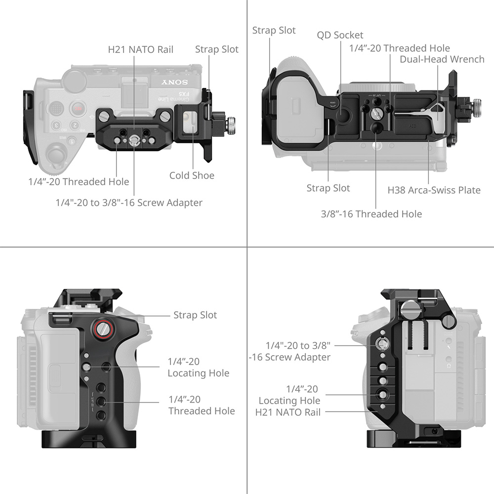 SmallRig 6779 迅鷹 相機兔籠套組 適 Sony FX5 上手提 手腕帶 V掛電池板 ARCA 公司貨:圖片 5